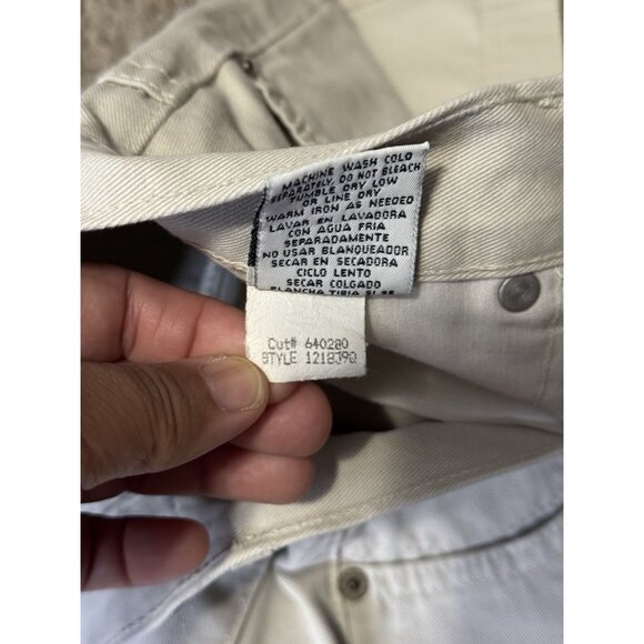 L.E.I. Vintage Cream White Shorts High Rise Exposed Fly Button Y2k 90s Sz 26” - Picture 4 of 12